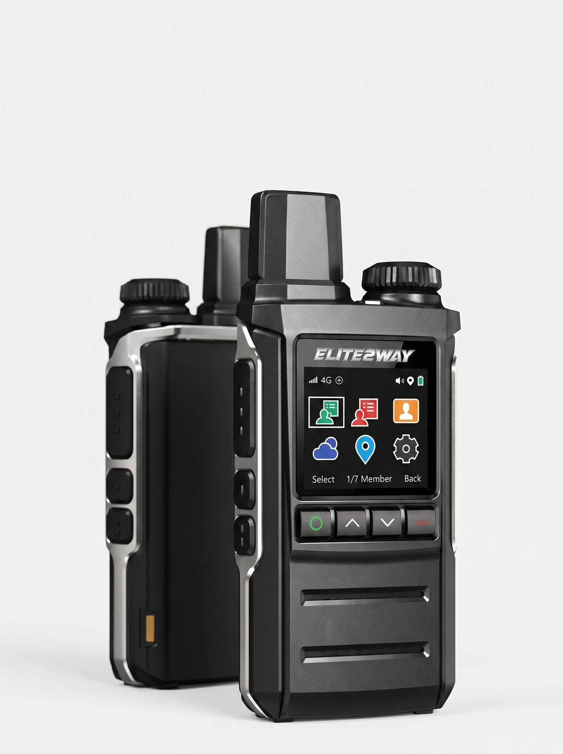 Two Elite2Way EIP-Q1 cellular push-to-talk radios